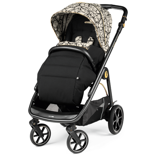 Универсальная коляска Peg-Perego Veloce, graphic gold, цвет шасси: черный