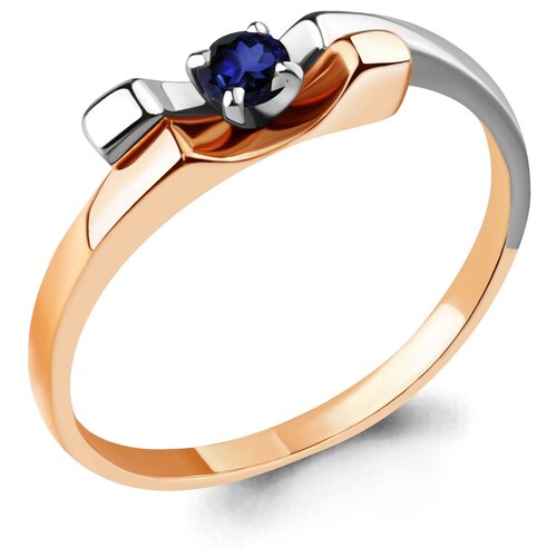 фото Золотое кольцо aquamarine 963164кс с сапфиром diamant-online