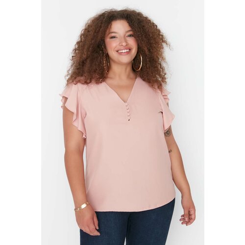 Блуза  TRENDYOL, размер 50, розовый
