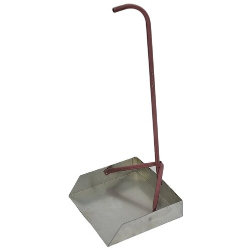 Совок для мусора из оцинкованной стали 31х31 см с изогнутой ручкой 74 см