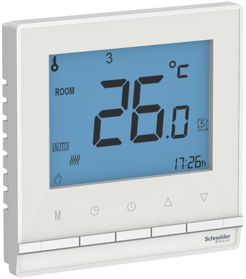 SE AtlasDesign Бел Термостат электрон. теплого пола с датч, от+5до+35°C,16A, в сб. ATN000138