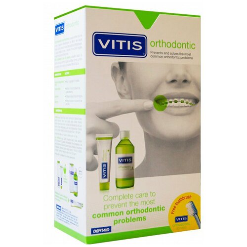 Купить Набор ортодонтический VITIS Orthodonic Kit (Зубная щетка, ополаскиватель, зубная паста) Испания, Dentaid, Зубная паста
