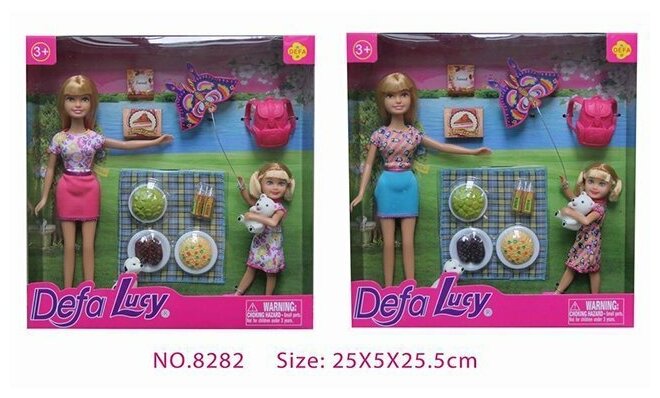 Кукла 8282 На пикнике с аксесс. Defa Lusy