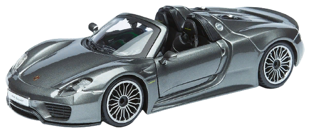 Легковой автомобиль Bburago Porsche 918 Spyder (18-21076) 1:24, 13.7 см, серый металлик