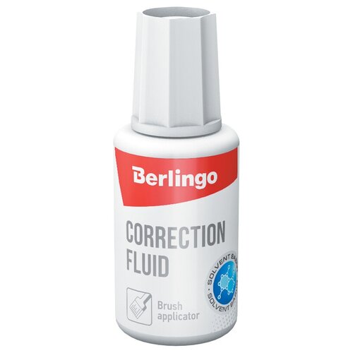 Корректирующая жидкость Berlingo, 20мл, на химической основе, с кистью BERLINGO_ 255110 корректирующая жидкость berlingo 20мл на химической основе с губчатым аппликатором