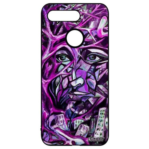 фото Ударопрочный чехол на телефон // honor v20 / view 20 // "взгляд" абстракция стрит-арт, utaupia, фиолетовый