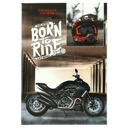Проф-Пресс Записная книжка А6, 48 листов "Чёрный мотоцикл", твёрдая обложка, глянцевая ламинация