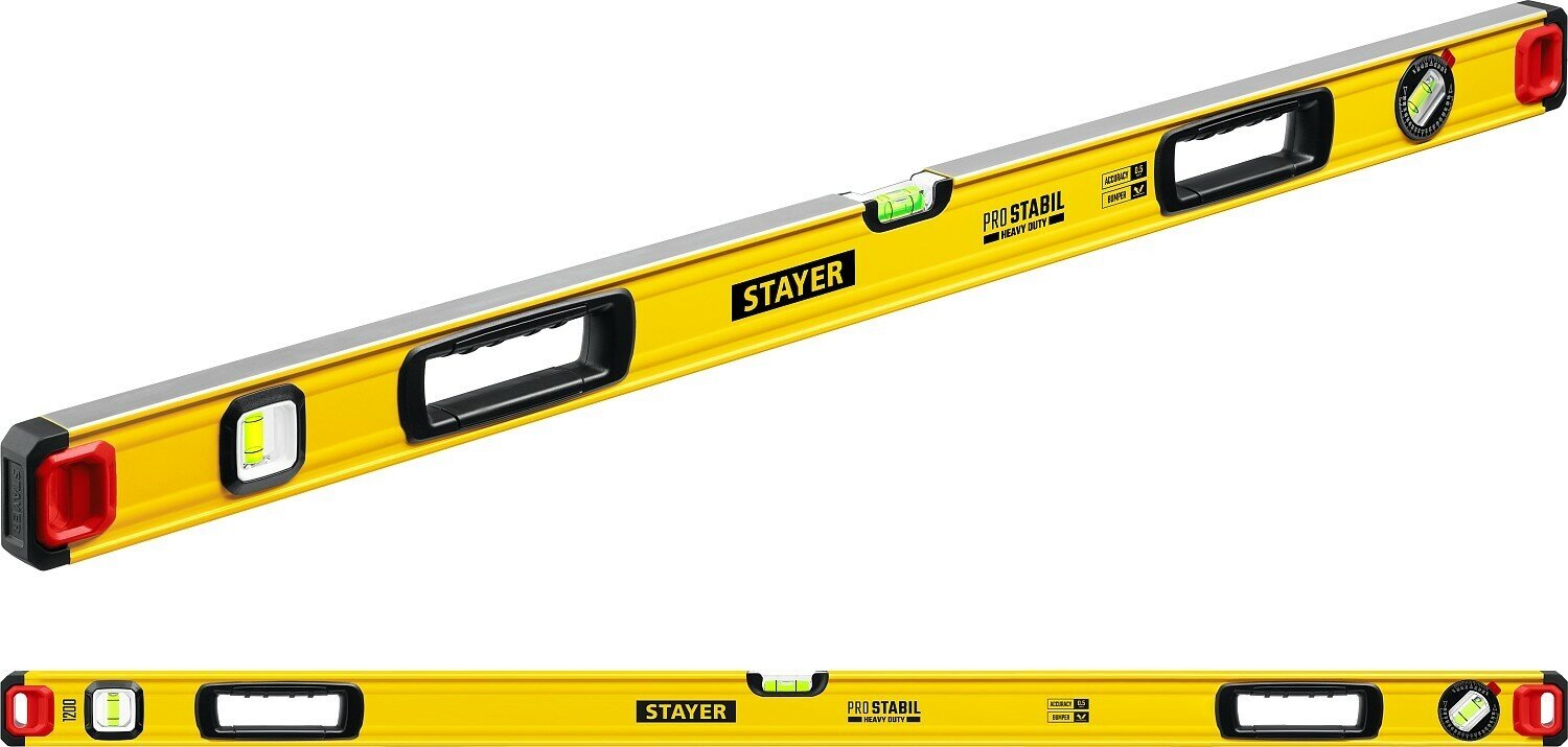 STAYER PRO STABIL 1200 мм усиленный профиль уровень с поворотным глазком Professional (3471-120)