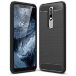 Чехол-накладка Carbon Fibre для Nokia 5.1 Plus / Nokia X5 (черный) - изображение