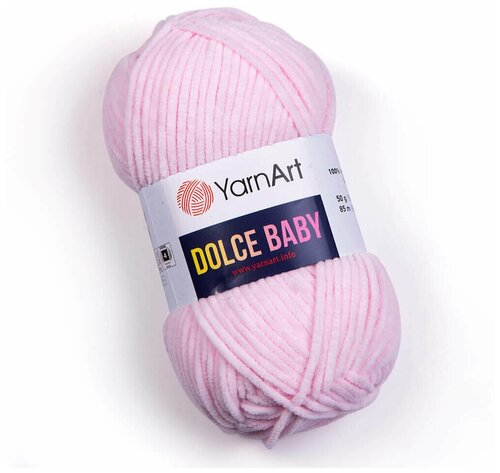 Пряжа для вязания YarnArt Dolce Baby (ЯрнАрт Дольче Беби) - 1 моток 781 бледно-розовый, 100% микрополиэстер 85м/50г