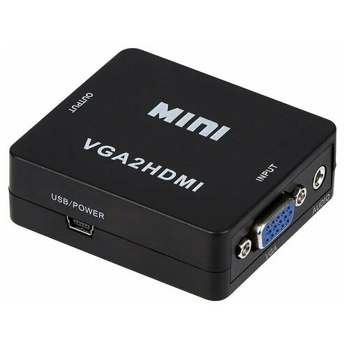 Адаптер-переходник VGA на HDMI активный с питанием от USB (VGA + Audio to HDMI),