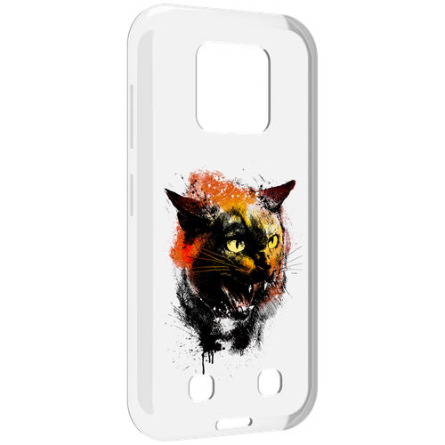 Чехол MyPads сиамский кот для Oukitel WP18 задняя-панель-накладка-бампер