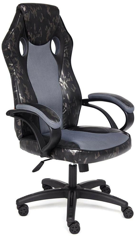 Игровое компьютерное кресло Tetchair RACER GT MILITARY кож/зам/ткань серый/серый TW 12 (13530)