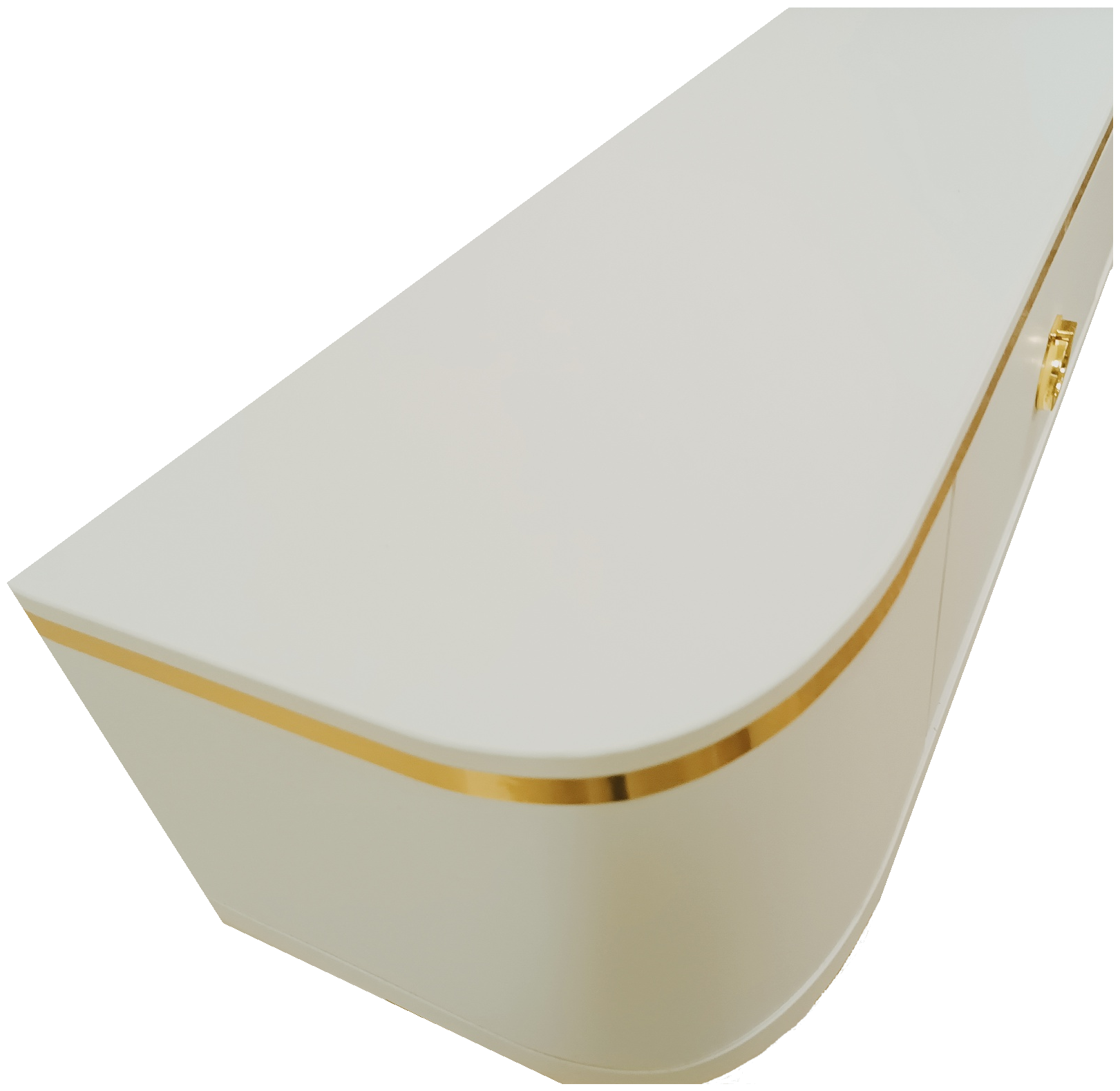 Консольный столик со скругленными углами матовый, цвет белый