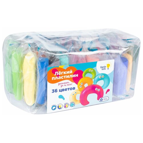 фото Набор для детской лепки "лёгкий пластилин 36 цветов "genio kids