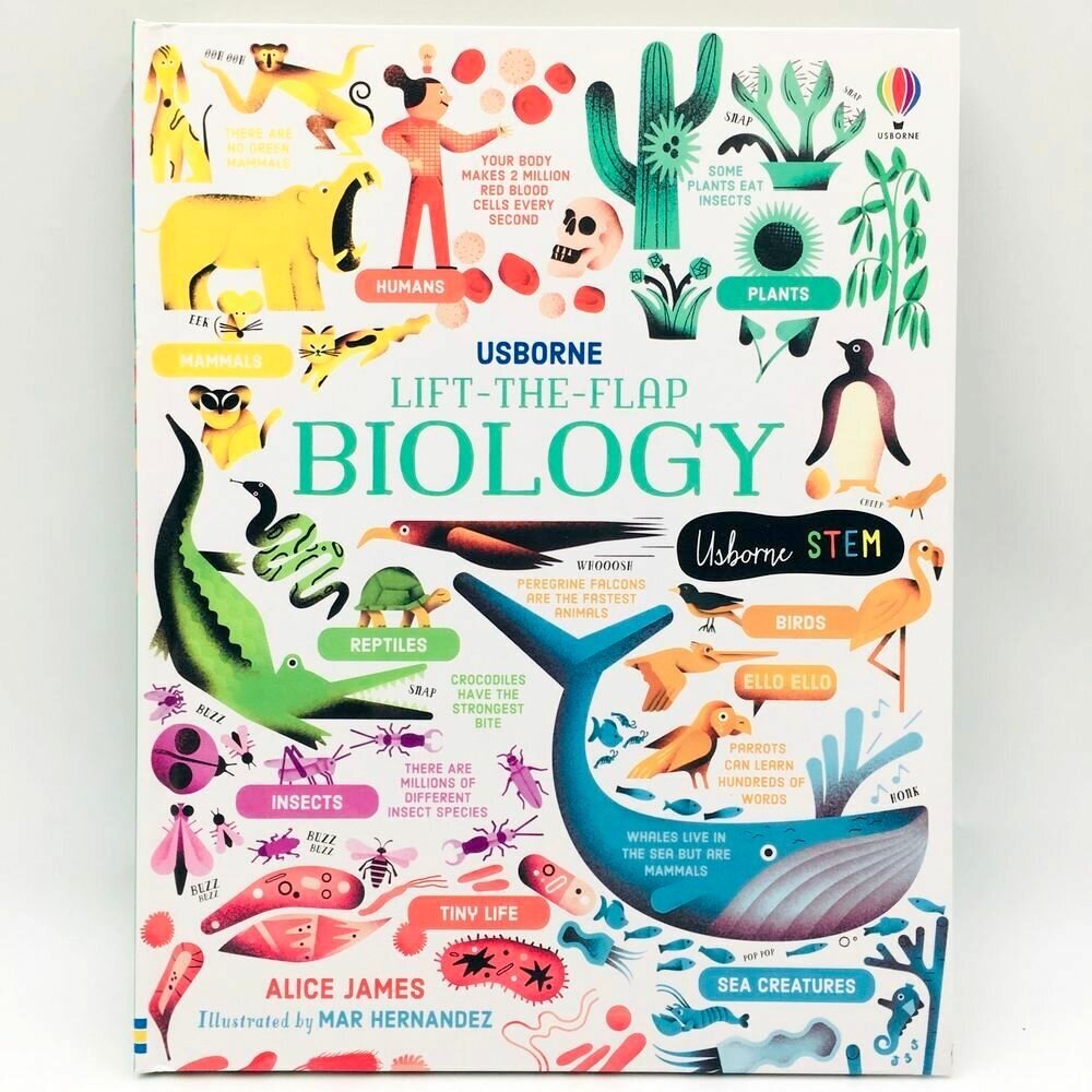BIOLOGY энциклопедия по биологии на английском языке для детей издательство Usborne серия STEM Lift-the-flap