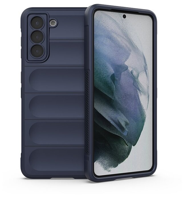 Противоударный чехол Flexible Case для Samsung Galaxy S21 синий