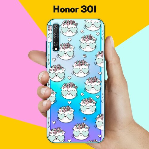 Силиконовый чехол Узор из котов на Honor 30i силиконовый чехол узор из корги на honor 30i