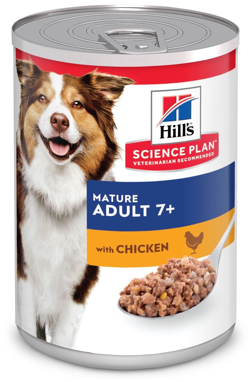 HILL'S SCIENCE PLAN MATURE ADULT 7+ CHICKEN для пожилых собак старше 7 лет с курицей 607095 (370 гр)