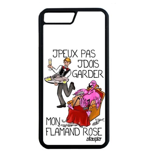 фото Защитный чехол на смартфон // apple iphone 8 plus // "не могу - у меня фламинго!" рисунок юмор, utaupia, белый