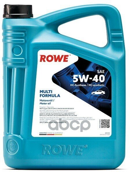 ROWE 20138-0040-99 Масло Моторное Hightec Multi Formula 5W-40 (4Л)