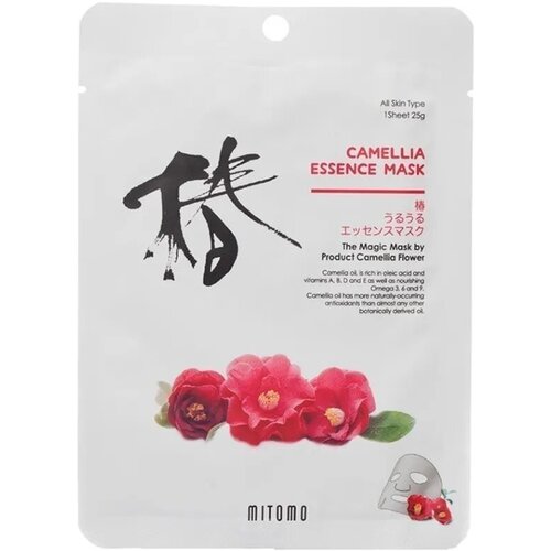 MITOMO Uruuru Camellia Flower Essence Mask Маска тканевая для лица с эссенцией камелии 25 г