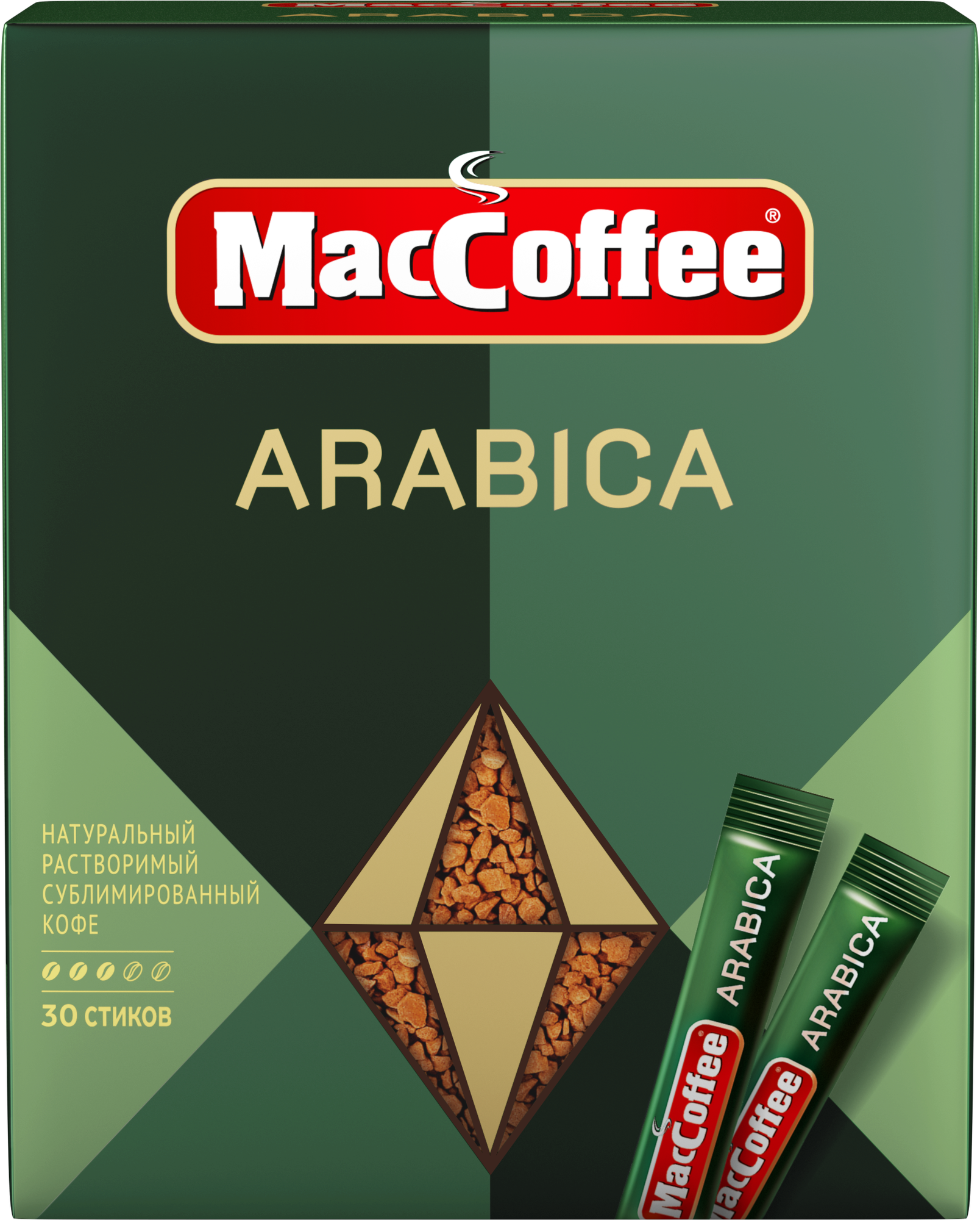 Кофе натуральный растворимый сублимирированный MacCoffee Arabica стик30x2г бл