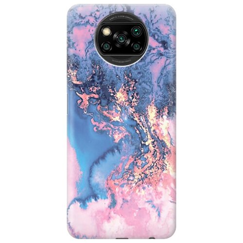 фото Ультратонкий силиконовый чехол-накладка для xiaomi poco x3 с принтом "blue marble" gosso