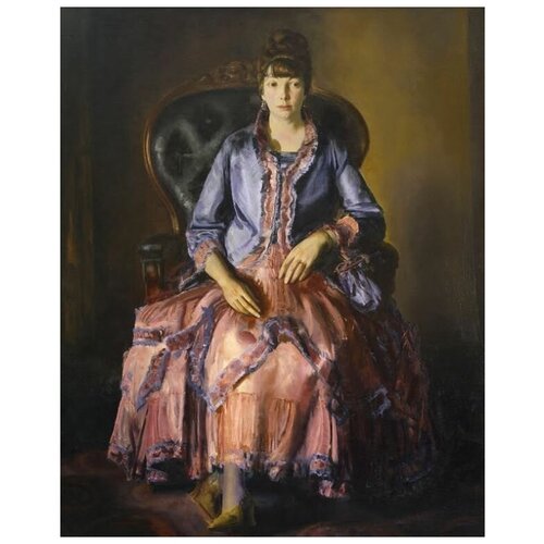 фото Репродукция на холсте эмма в фиолетовое платье (1920-1923) (emma in a purple dress) беллоуз джордж уэсли 50см. x 62см. твой постер