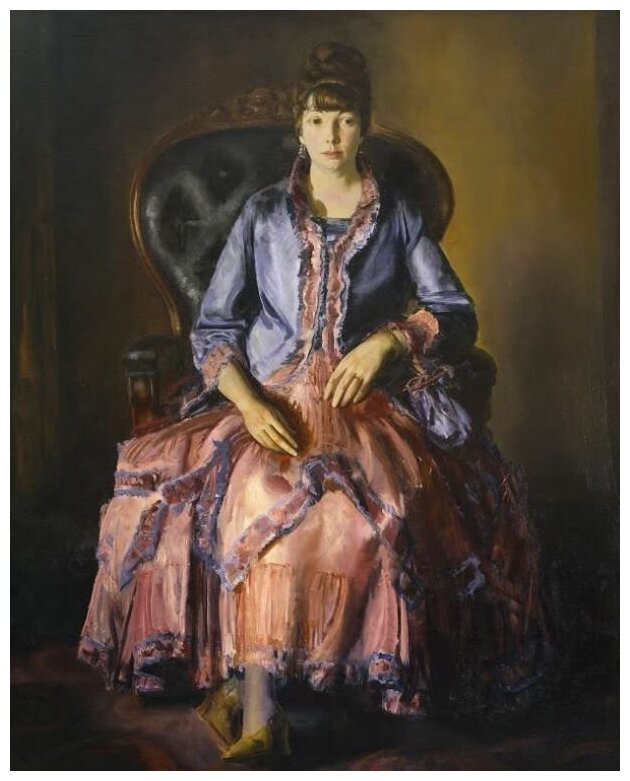 Репродукция на холсте Эмма в фиолетовое платье (1920-1923) (Emma in a Purple Dress) Беллоуз Джордж Уэсли 50см. x 62см.