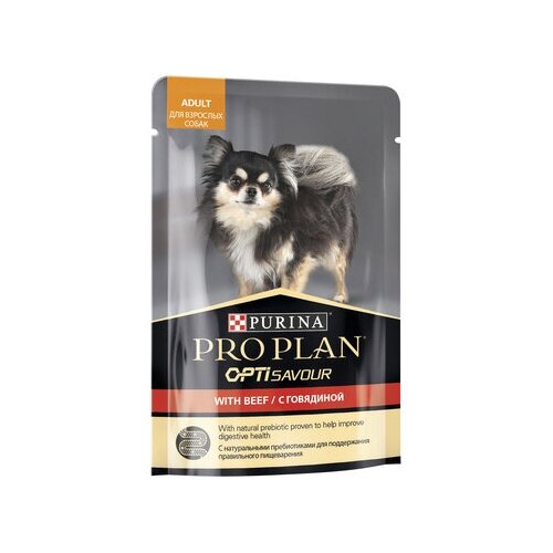 Purina Pro Plan (паучи) Паучи кусочки в соусе для взрослых Собак мелких пород с говядиной 1246170812493560 0,085 кг 53018 (34 шт)