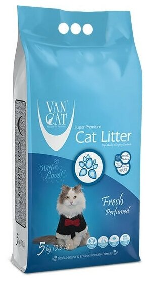 Комкующийся наполнитель VANCAT VAN CAT Fresh для кошачьих туалетов без пыли с ароматом весенней свежести 5 кг - фотография № 7