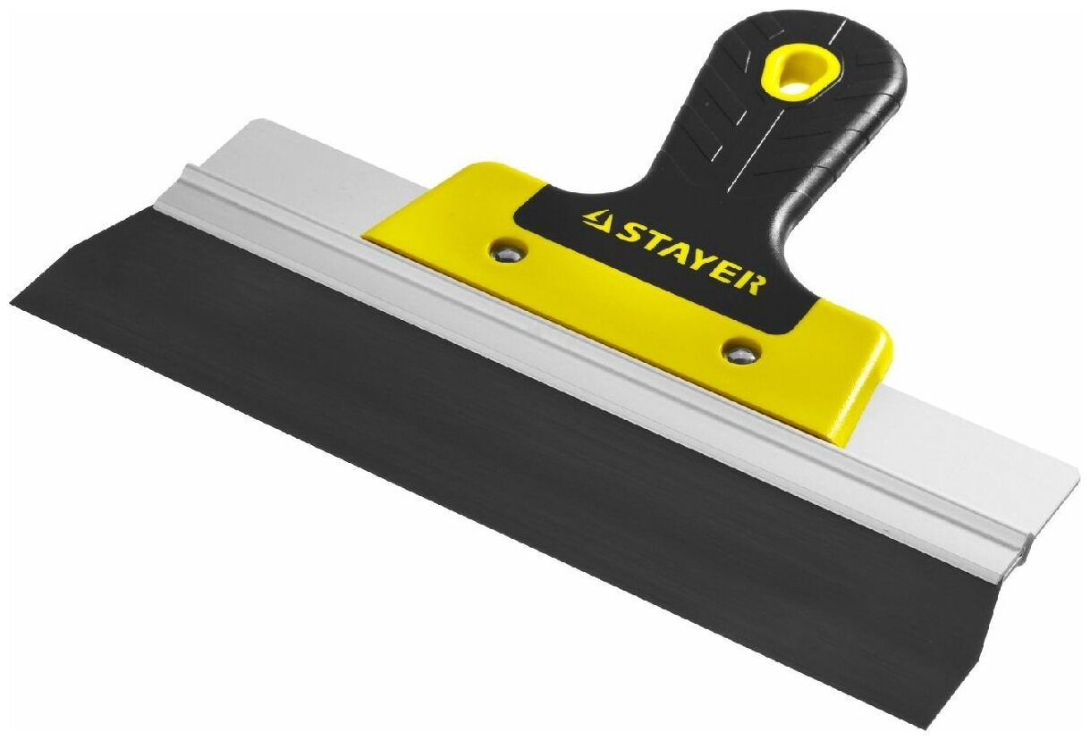 Фасадный шпатель анодированный STAYER Flat 250 мм усиленная алюминиевая направляющая двухкомпонентная ручка (10045-25)
