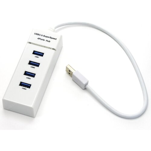 USB 3.0 Hub 4 port пассивный, LED, белый (303)