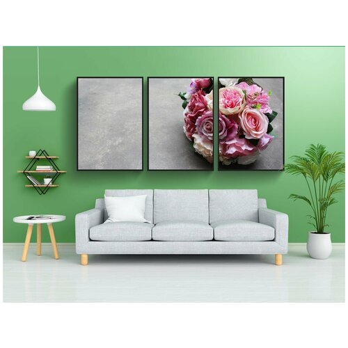 фото Набор модулных постеров для интерьера "сверху цветок, арт цветок, цветы" 60x90 см. в тубусе, без рамки lotsprints