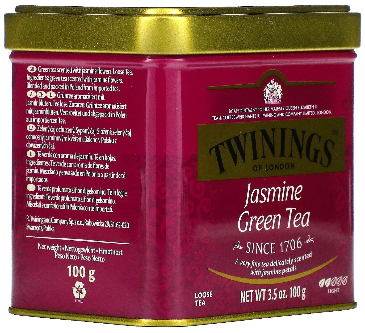 TWININGS Чай зеленый с ароматом жасмина ж/б 100г - фотография № 3