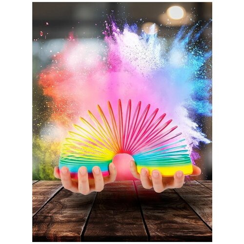 Пружинка Радуга шагающая диаметр 9 см / Игрушка Слик пружинка