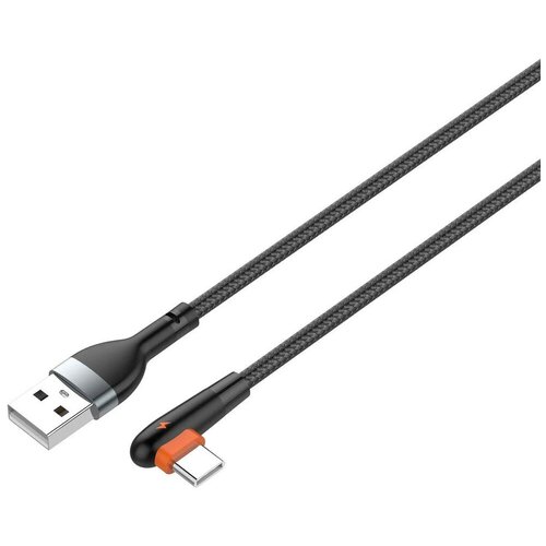 Аксессуар Ldnio LS561 USB - Type-C 2.4A 1m Black-Orange LD_C3802 кабель ldnio ls421 lightning 1m 2 4a медь 86 жил угловой коннектор нейлоновая опл серый