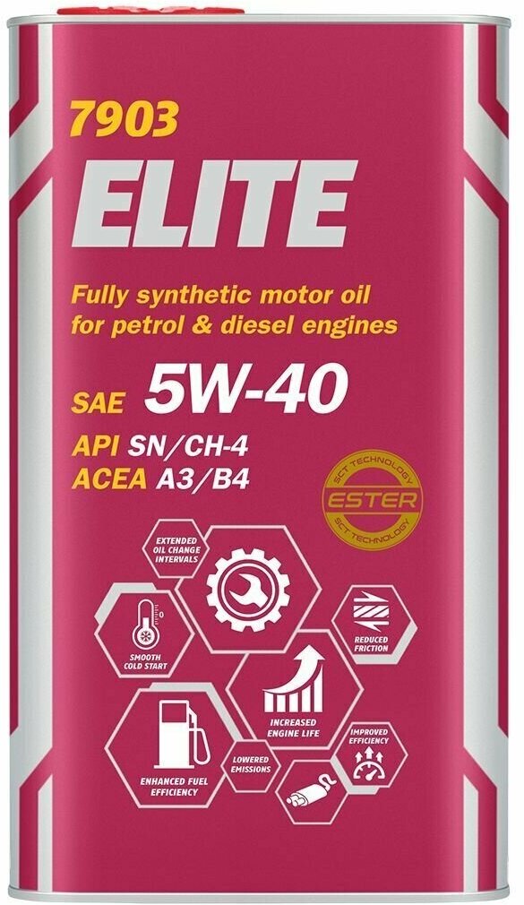 фото Синтетическое моторное масло Mannol Elite 5W-40 Sn/Cf