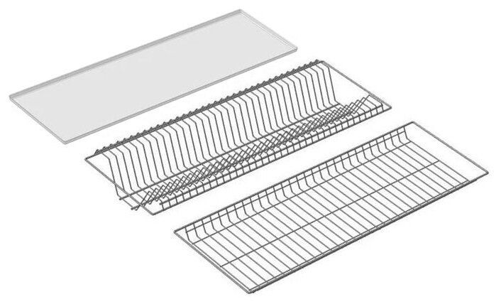Посудосушитель двухуровневый 765х256мм с рамкой (хром)