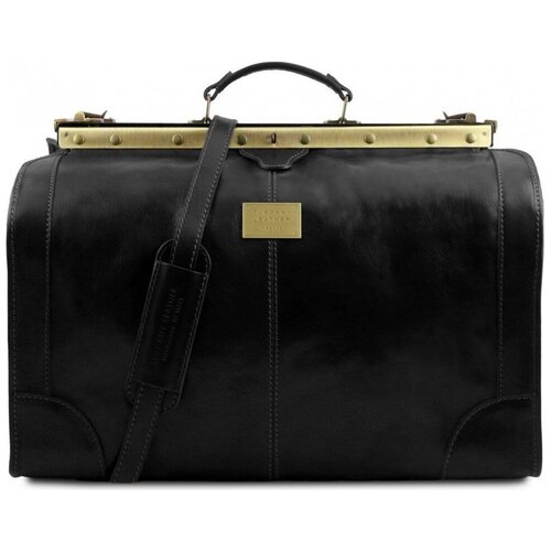 Дорожная сумка саквояж кожаная Tuscany Leather, Madrid TL1022 black, большой размер