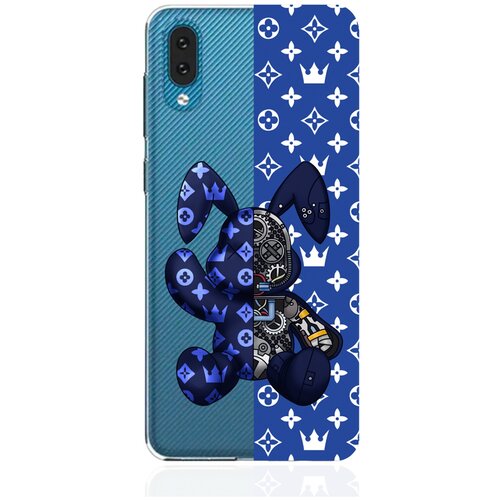 Прозрачный силиконовый чехол MustHaveCase для Samsung Galaxy A02 Bunny Синий для Самсунг Галакси А02