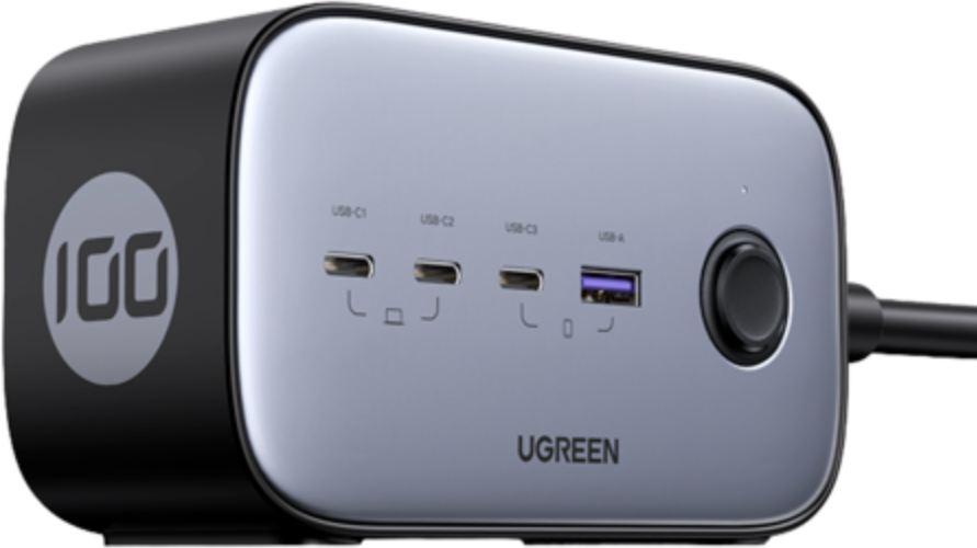 Зарядное устройство сетевое UGREEN 60167_ DigiNest Pro 100W USB-C Charging Station100W c 3* USB-C b 1*USB-A, цвет: серый космос - фото №1