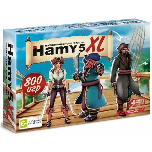 Игровая приставка Hamy 5 XL (800-in-1) AV+HDMI (8-bit/16-bit) + 2 проводных геймпада игровая приставка hamy 5 505 игр classic black