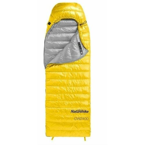 Мешок спальный Naturehike CW400 NH18C400-D с гусиным пухом, размер М, желтый, 6927595761700