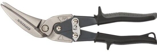 Ножницы по металлу Gross 78331, "PIRANHA", 270мм, прямой и левый проходной рез, сталь-СrMo, двухкомпонентные рукоятки