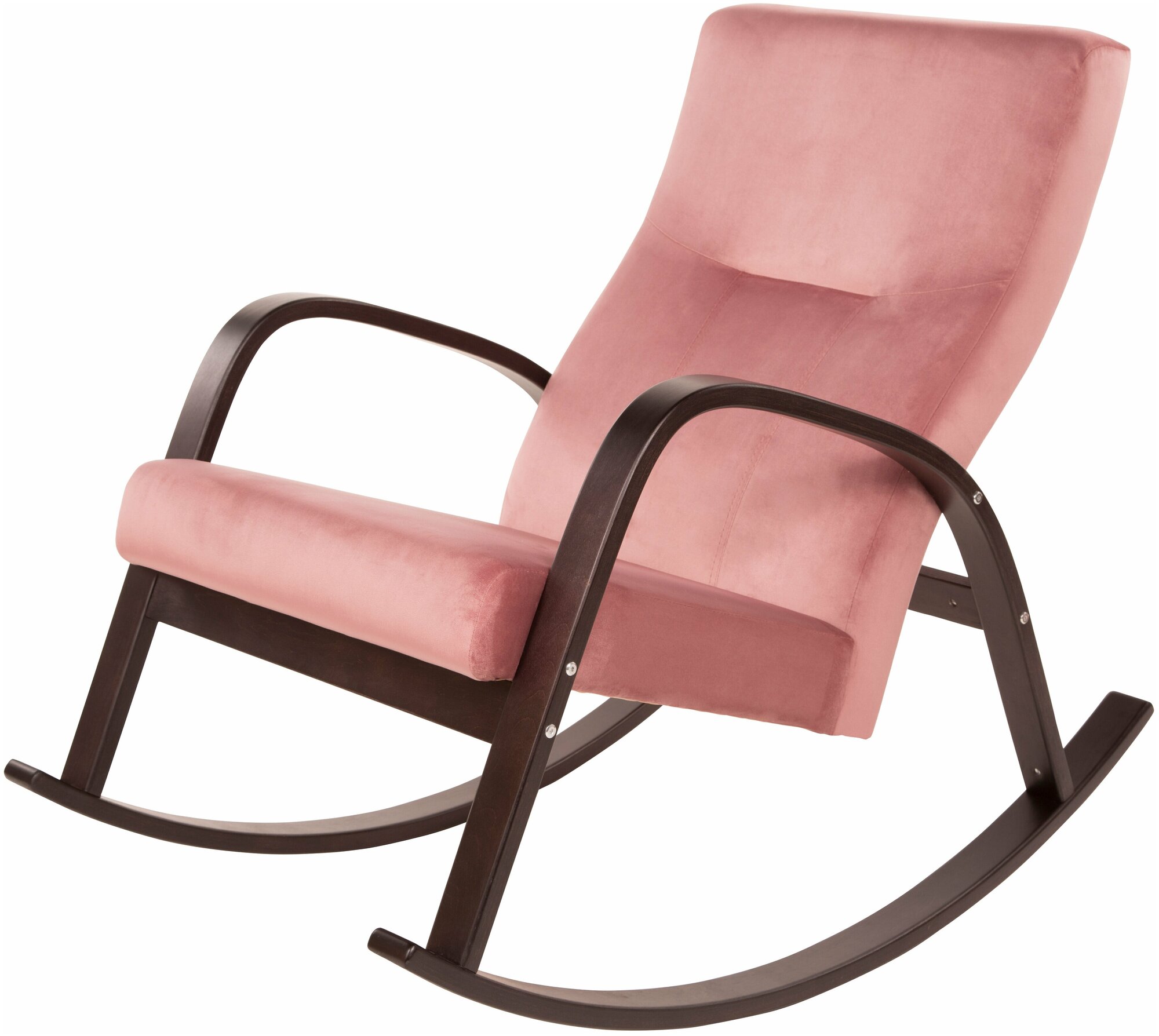 Кресло-качалка Ирса ткань пудровый, каркас венге структура - фотография № 1