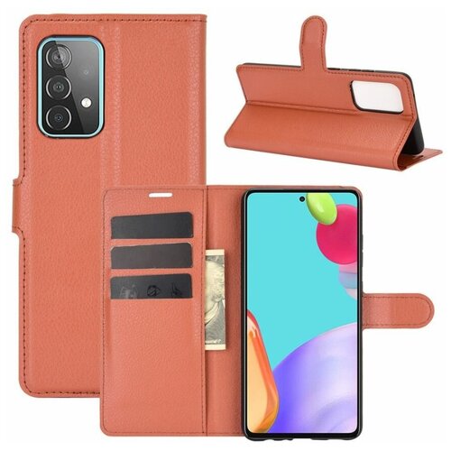 фото Brodef wallet чехол книжка для samsung galaxy a52 коричневый