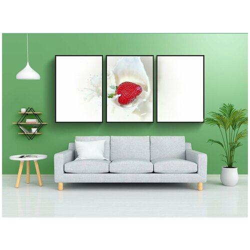 фото Набор модулных постеров для интерьера "молоко, белый, питание" 60x90 см. в тубусе, без рамки lotsprints