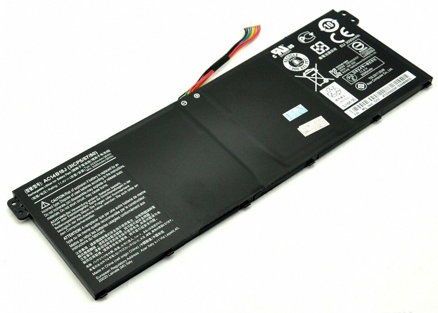 Аккумулятор для ноутбука Acer 731 A517-51P 771 Aspire E3-111 (11.4V 2200mAh) P/N: 3ICP5/57/80 AC14B13J AC14B8K KT.0040G.004